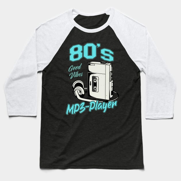 MP3 Player Vintage Tape Cassette Player Baseball T-Shirt by Foxxy Merch